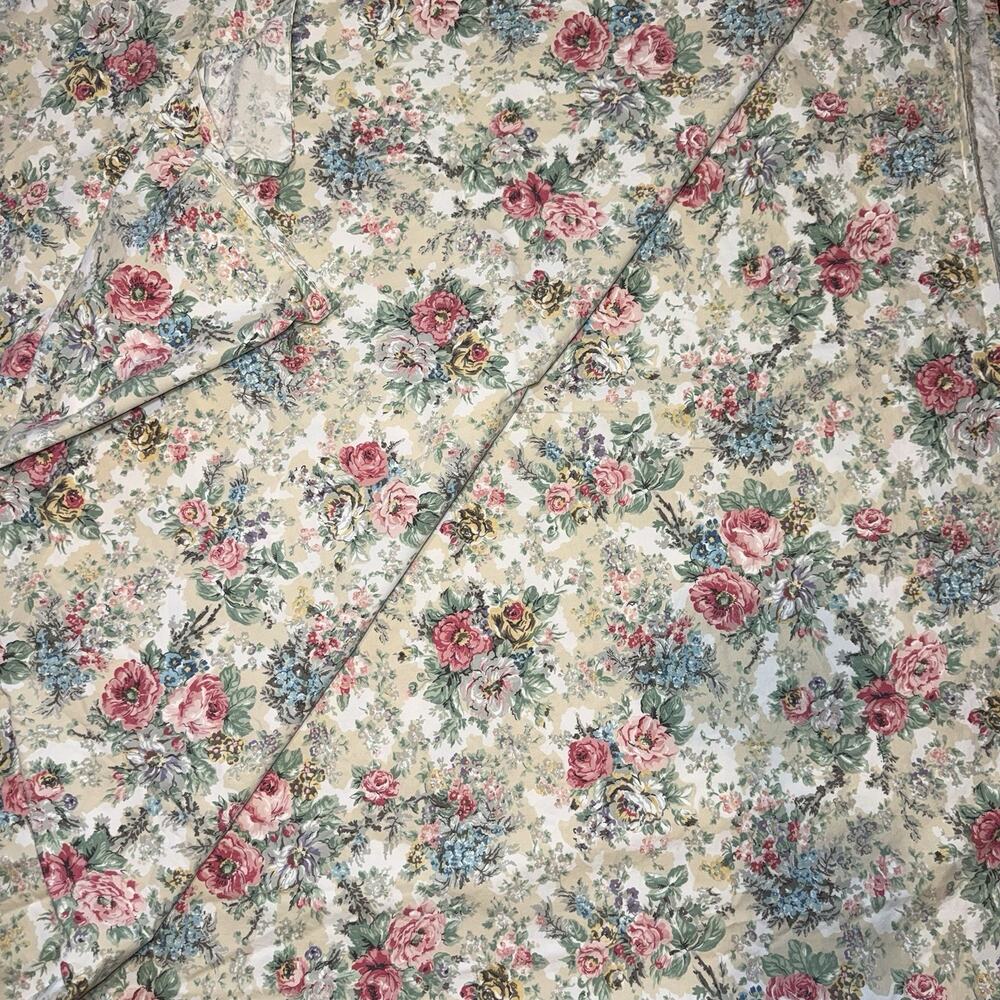 Ralph Lauren Vintage 90s Brittany Multi Floral Queen Flat Sheet Cotton - Picture 3 of 5